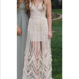 Dress the Population Sidney Nude Illusion Gown